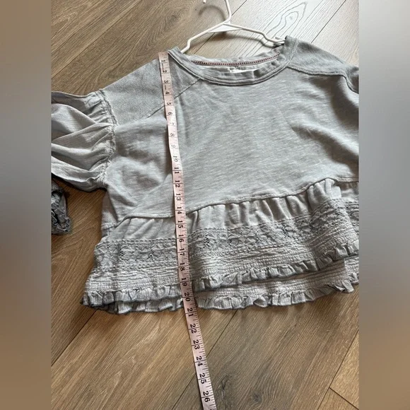 Anthropologie Pilcro Long-Sleeve Crop Babydoll Top - Picture 8 of 10